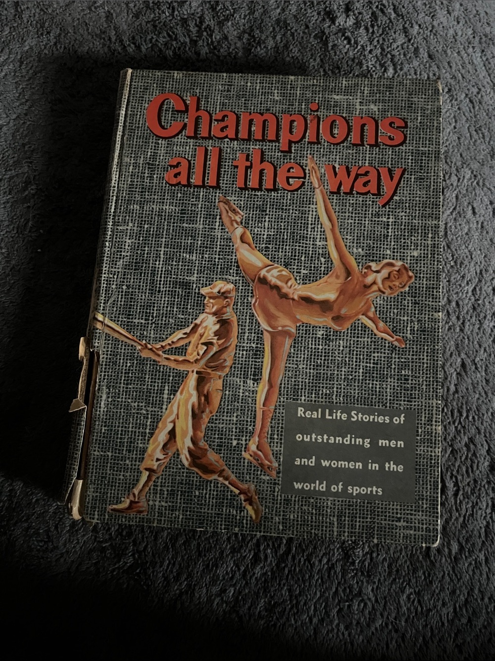 Champions All The Way Vintage Sports Book - Red and Tan Cover
